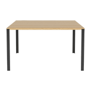 Table en chêne massif huilé et acier laqué noir 130 x 130 cm Link - Bolia - The Cool Republic