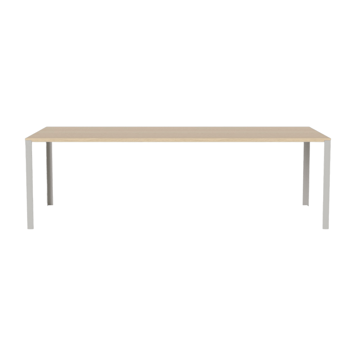 Table en chêne massif huilé pigmenté blanc et acier laqué gris 90 x 240 cm Link - Bolia - The Cool Republic