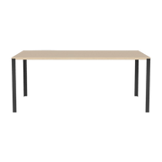 Table en chêne massif huilé pigmenté blanc et acier laqué noir 90 x 180 cm Link - Bolia - The Cool Republic