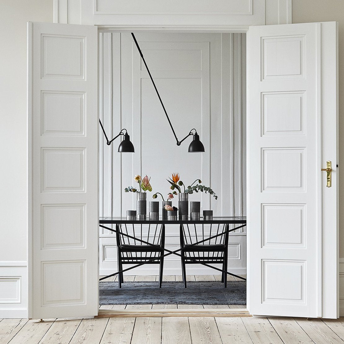 Table en marbre blanc et noir 185 cm - HANDVÄRK - The Cool Republic