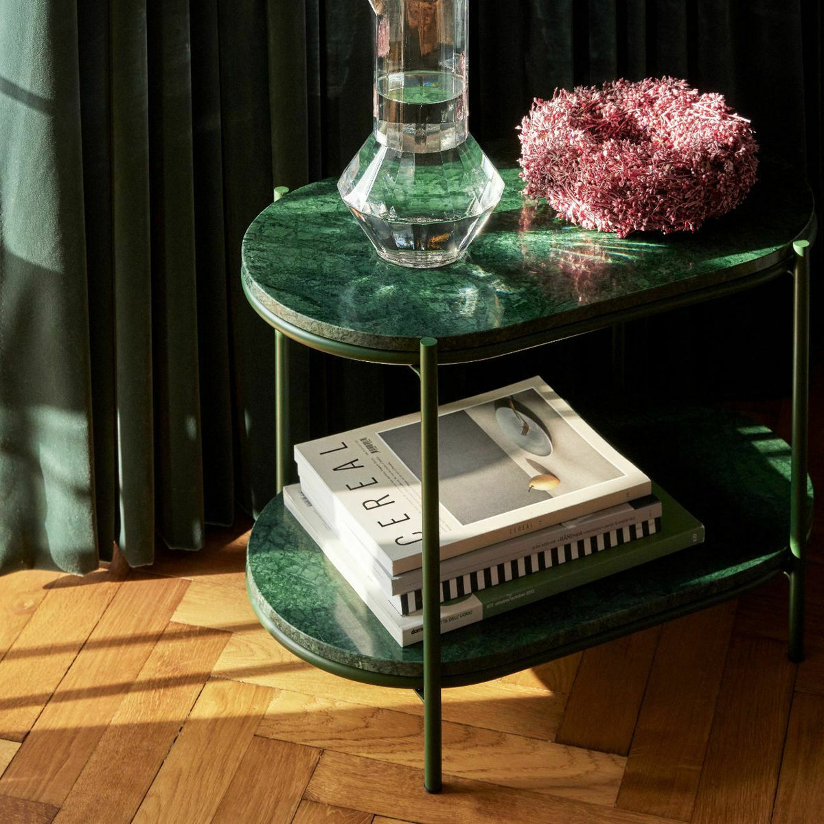 Table en métal et marbre vert - Hübsch - The Cool Republic