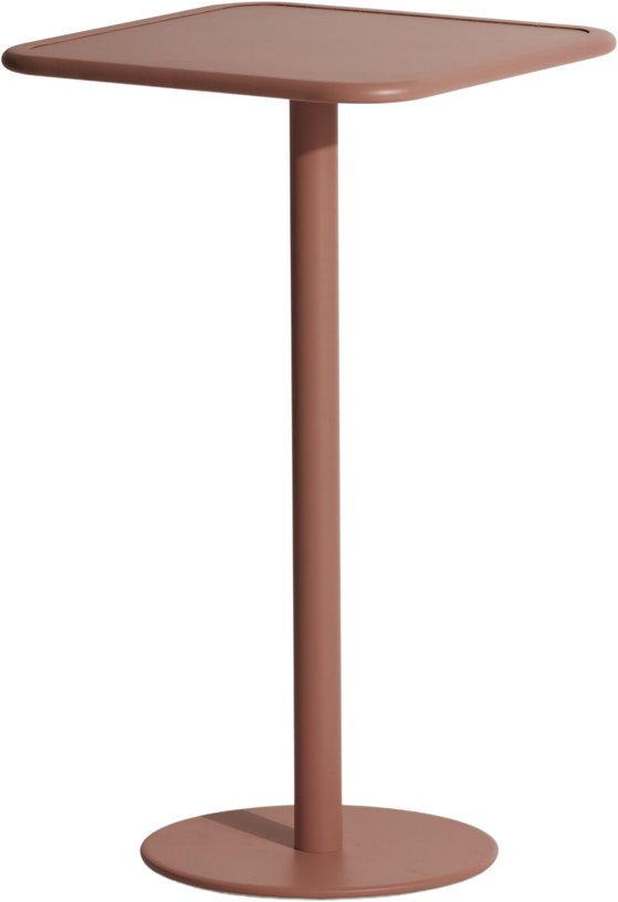 Table haute carrée en aluminium outdoor terracotta Week end - Petite friture - The Cool Republic