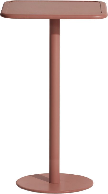 Table haute carrée en aluminium outdoor terracotta Week end - Petite friture - The Cool Republic