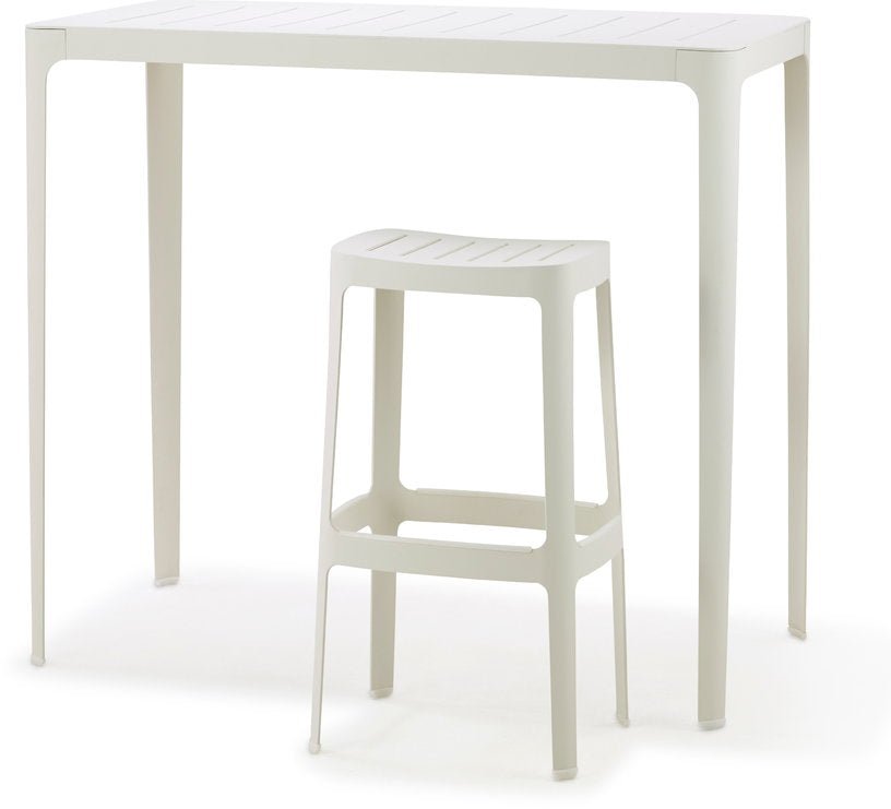 Table haute en aluminium blanc Cut - Cane - Line - The Cool Republic