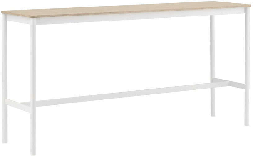 Table haute en chêne contreplaqué et piétement blanc 50 x 190 x 95 cm Base - Muuto - The Cool Republic