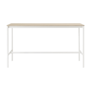 Table haute en chêne contreplaqué et piétement blanc 85 x 190 x 105 cm Base - Muuto - The Cool Republic