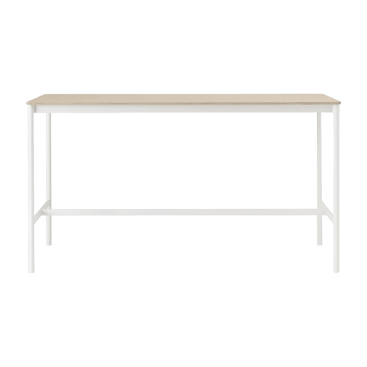 Table haute en chêne contreplaqué et piétement blanc 85 x 190 x 105 cm Base - Muuto - The Cool Republic
