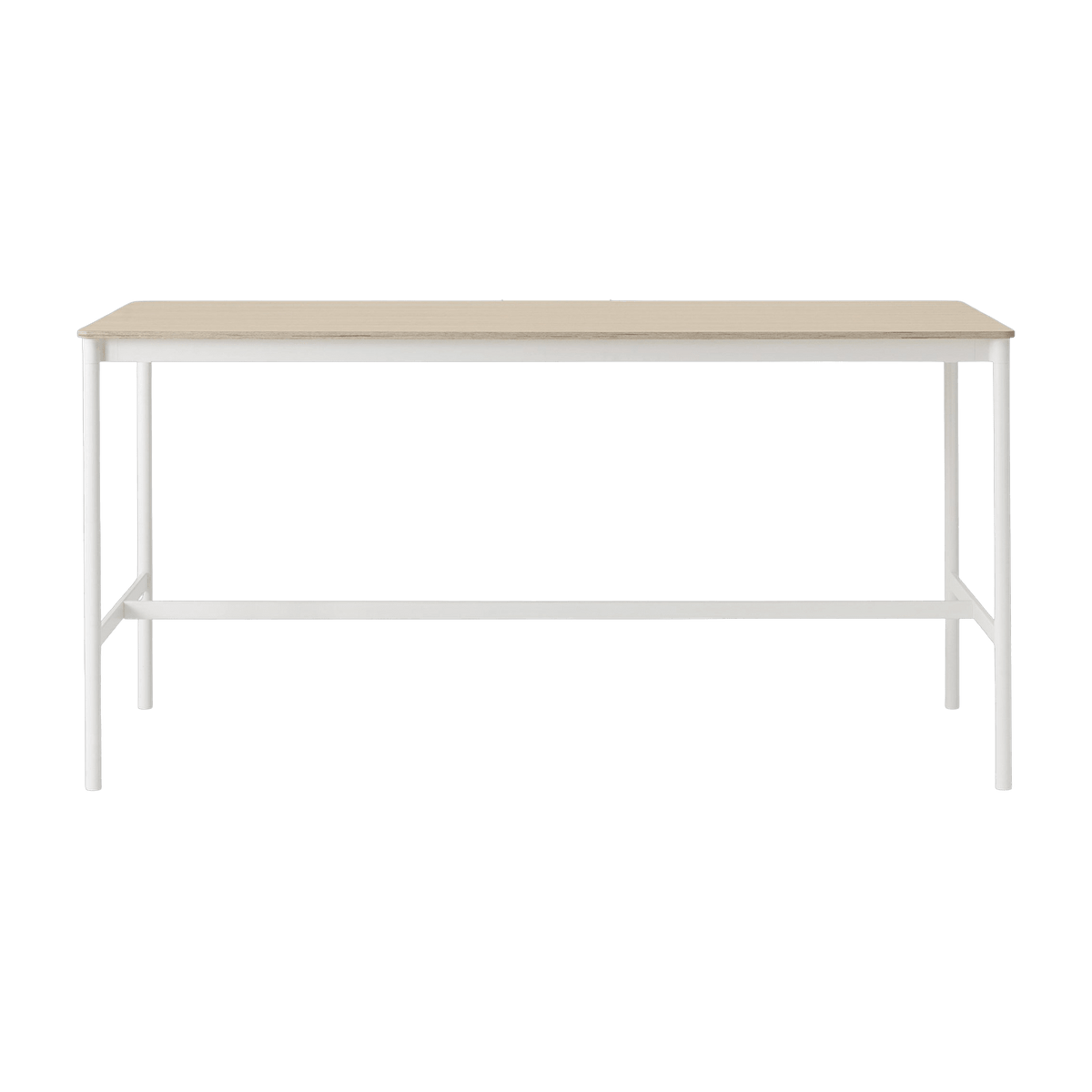 Table haute en chêne contreplaqué et piétement blanc 85 x 190 x 95 cm Base - Muuto - The Cool Republic