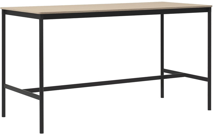 Table haute en chêne contreplaqué et piétement noir 85 x 190 x 105 cm Base - Muuto - The Cool Republic