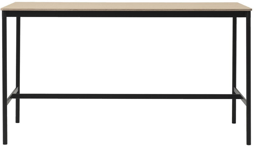 Table haute en chêne contreplaqué et piétement noir 85 x 190 x 105 cm Base - Muuto - The Cool Republic