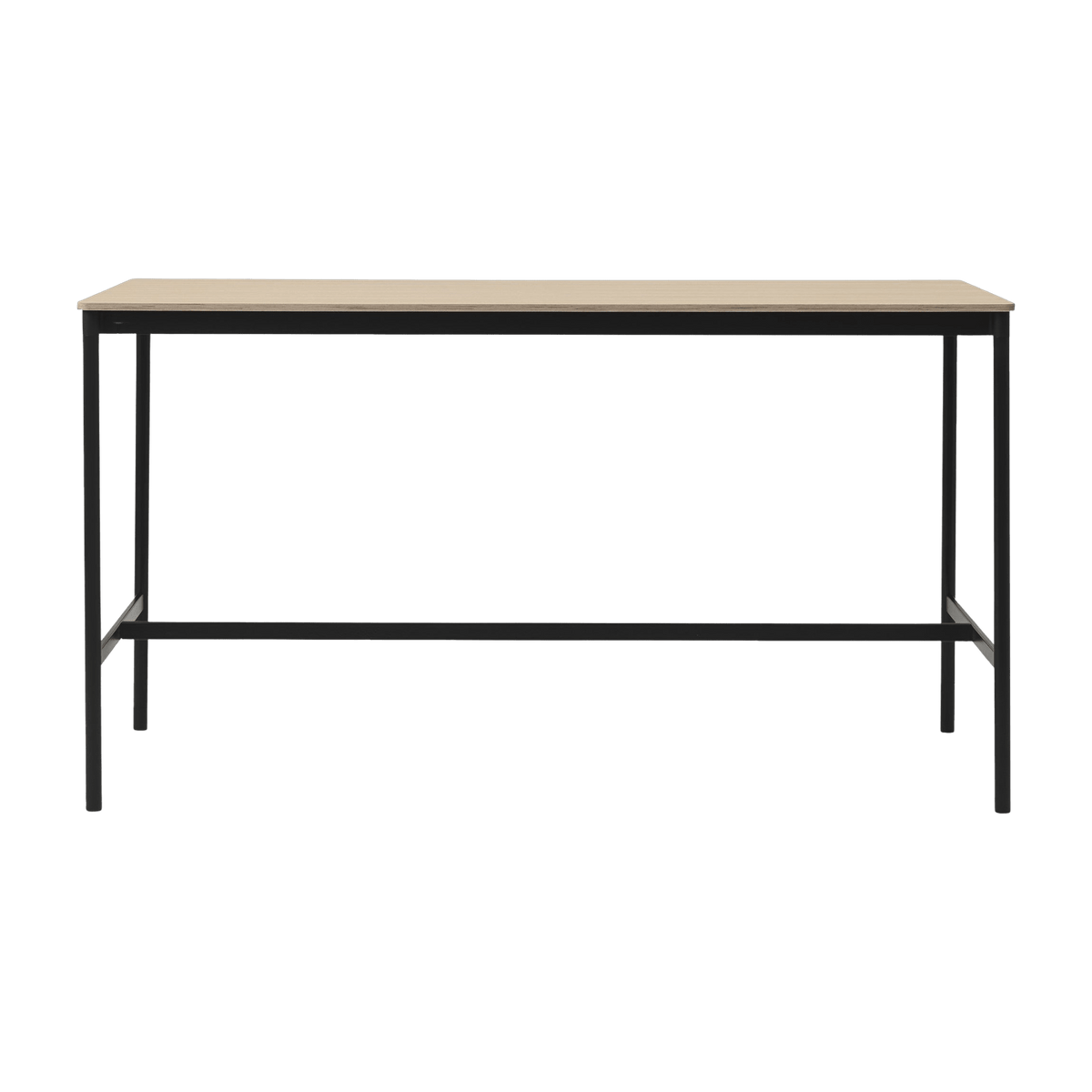 Table haute en chêne contreplaqué et piétement noir 85 x 190 x 105 cm Base - Muuto - The Cool Republic