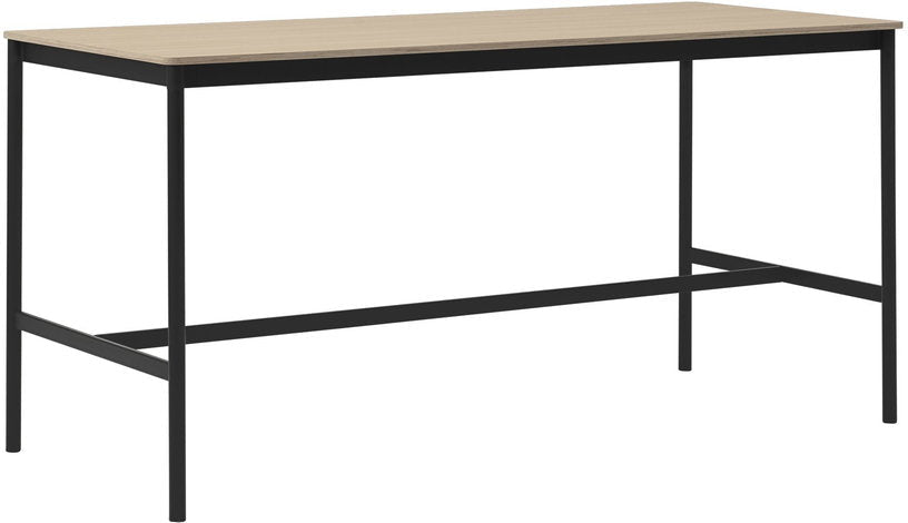 Table haute en chêne contreplaqué et piétement noir 85 x 190 x 95 cm Base - Muuto - The Cool Republic