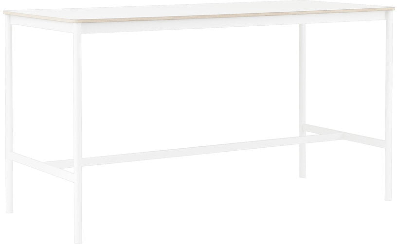 Table haute en contreplaqué stratifié blanche 85 x 190 x 105 cm Base - Muuto - The Cool Republic
