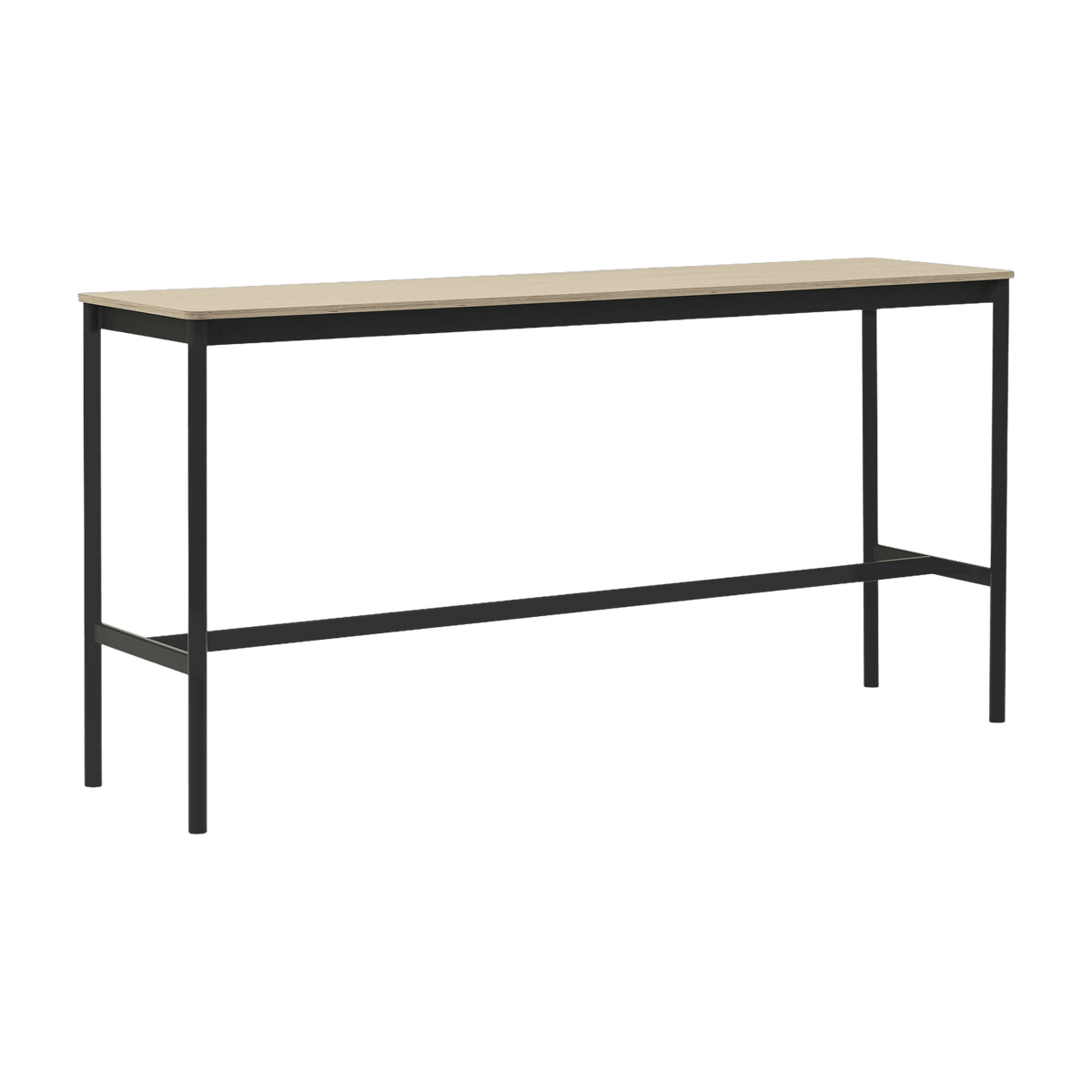 Table haute étroite noire et chêne 95 cm Base High - Muuto - The Cool Republic