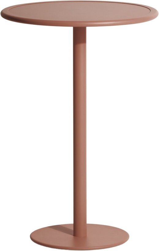 Table haute ronde en aluminium outdoor terracotta Week end - Petite friture - The Cool Republic