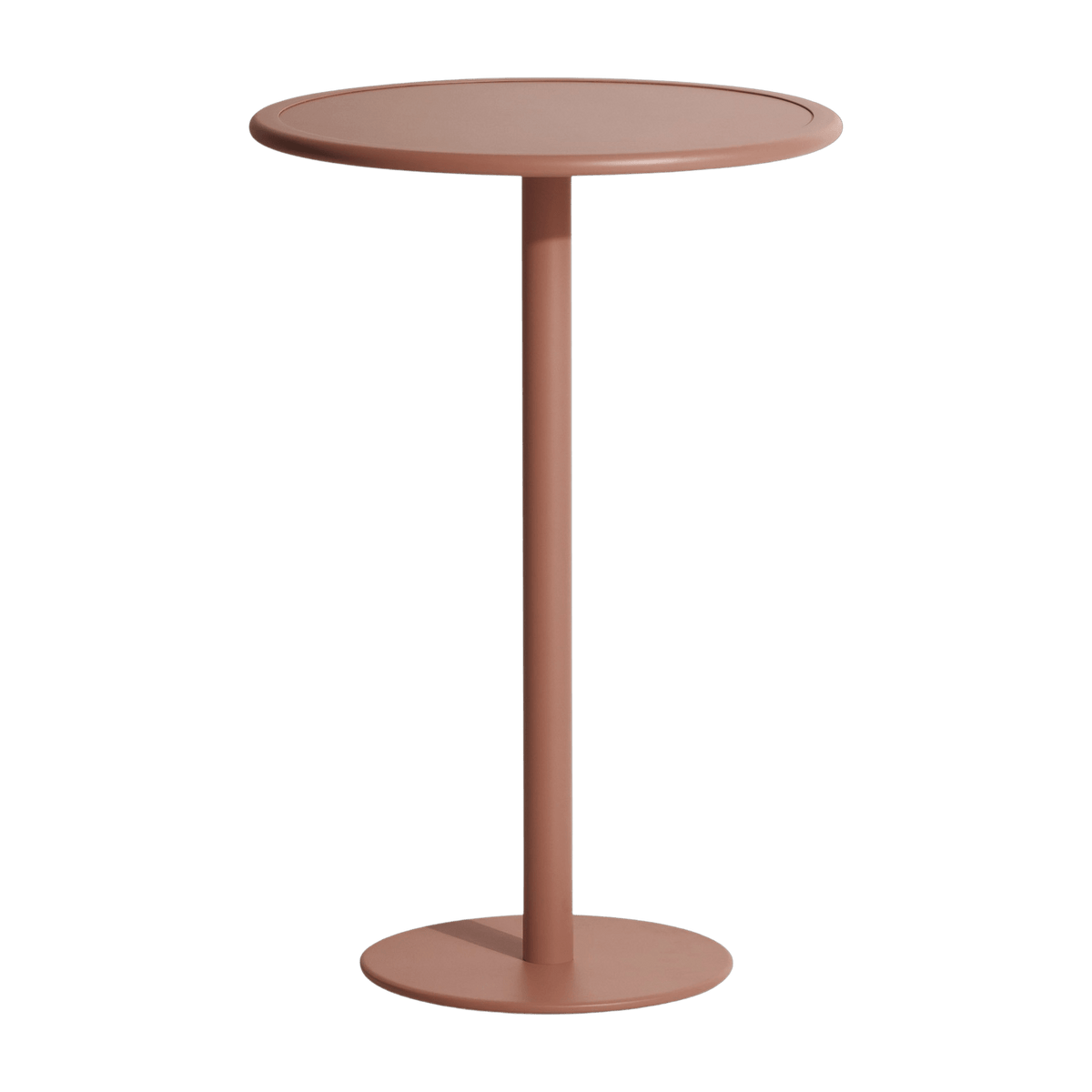 Table haute ronde en aluminium outdoor terracotta Week end - Petite friture - The Cool Republic