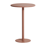 Table haute ronde en aluminium outdoor terracotta Week end - Petite friture - The Cool Republic