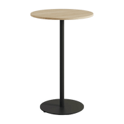 Table haute ronde en chêne et piétement en acier noir 70 x 105 cm Moka - The Cool Republic