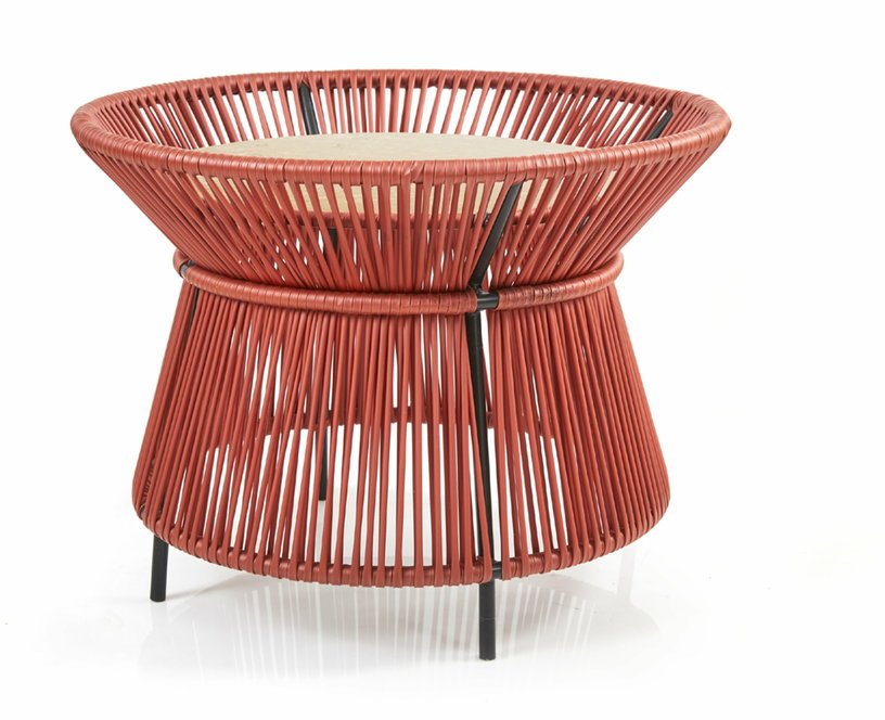Table marron plateau en marbre crème Caribe chic - Ames - The Cool Republic