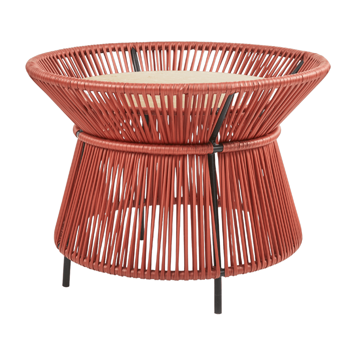 Table marron plateau en marbre crème Caribe chic - Ames - The Cool Republic