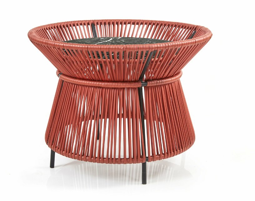 Table marron plateau en marbre noir Caribe chic - Ames - The Cool Republic