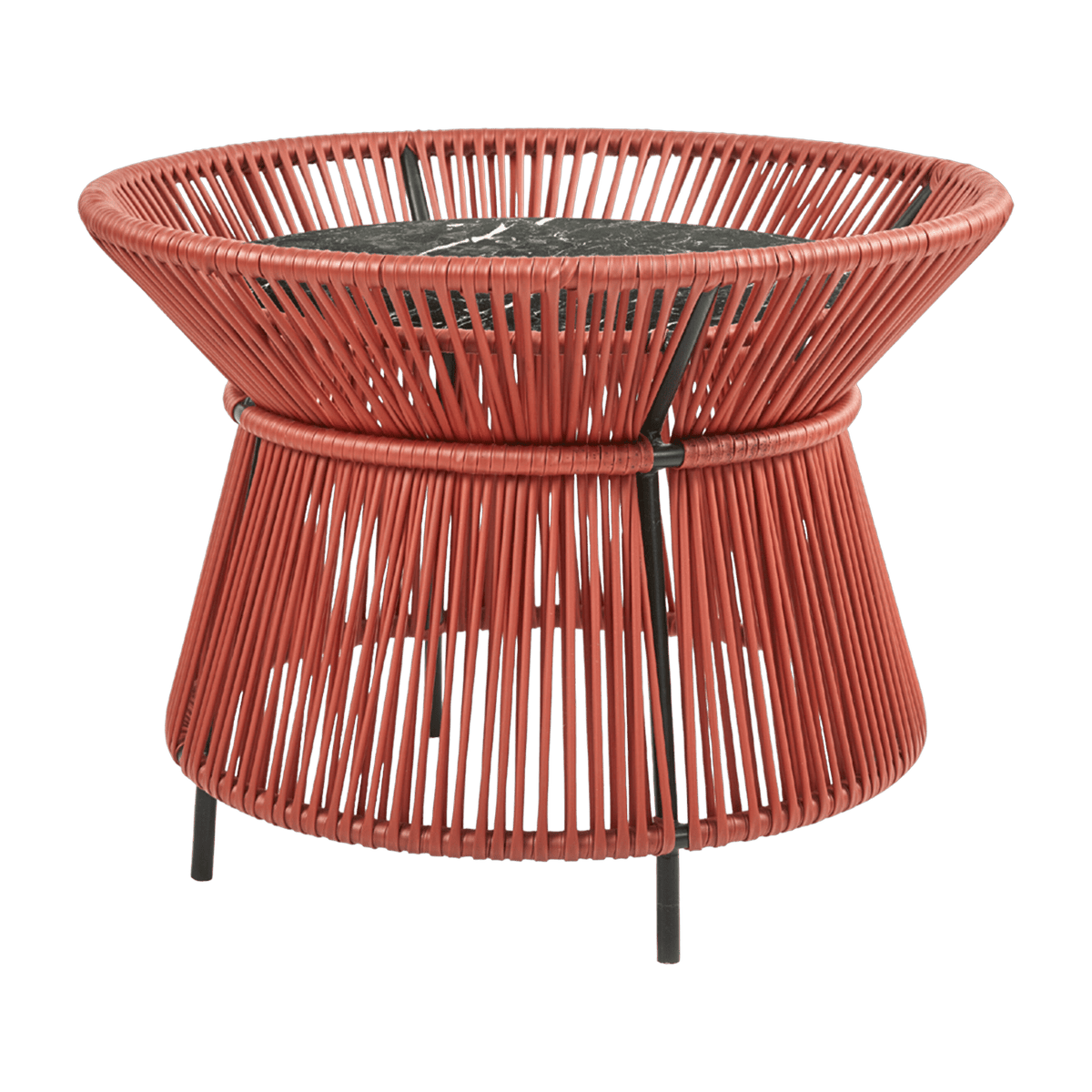 Table marron plateau en marbre noir Caribe chic - Ames - The Cool Republic