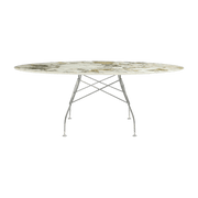 Table ovale effet marbre Symphonie et chromé 192x118 Glossy - Kartell - The Cool Republic