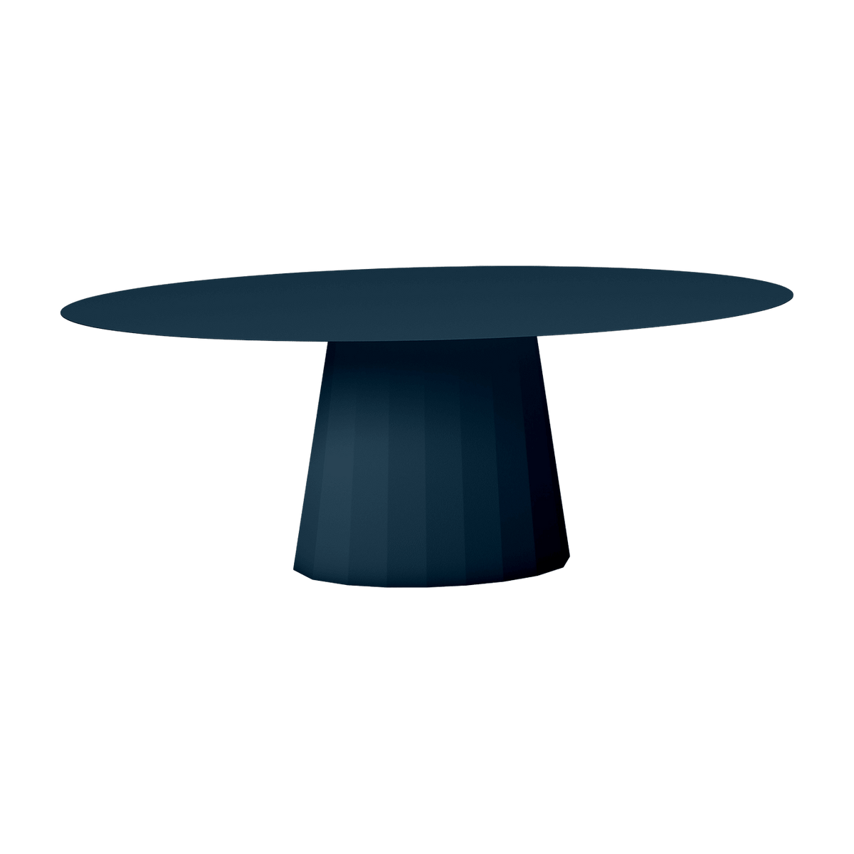 Table ovale en acier mat denim 200 cm Ankara - Matière Grise - The Cool Republic