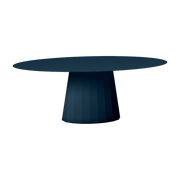 Table ovale en acier mat denim 200 cm Ankara - Matière Grise - The Cool Republic