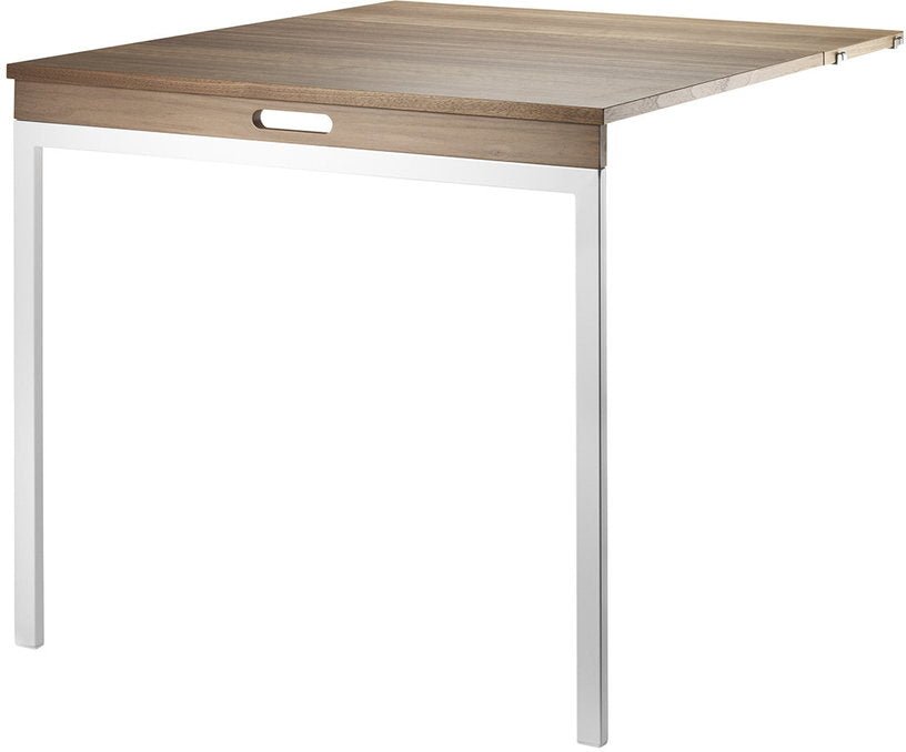 Table pliante en noyer et pieds blancs en acier - String furniture - The Cool Republic