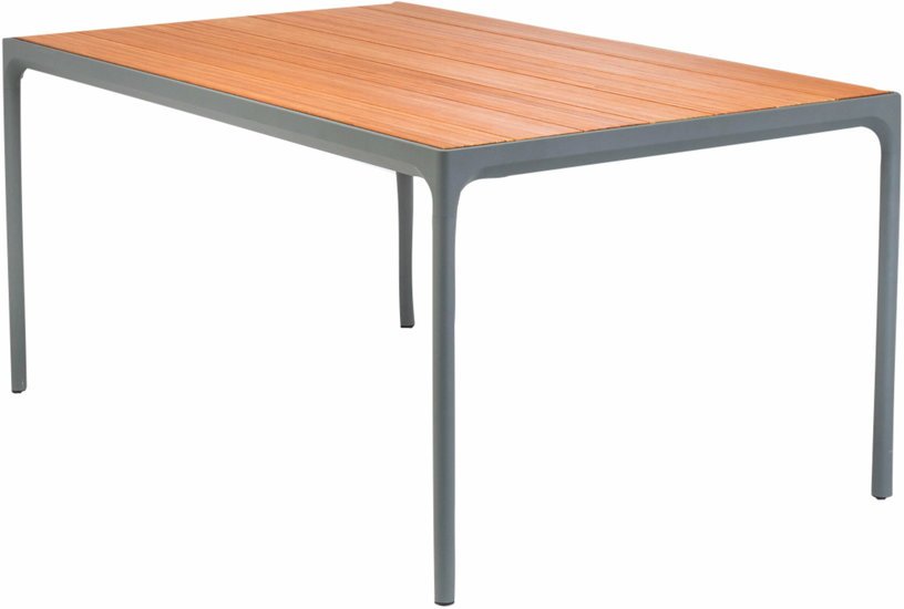 Table rectangulaire 160x90 cm en bambou et cadre gris FOUR - Houe - The Cool Republic