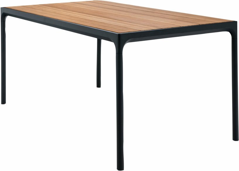 Table rectangulaire 160x90 cm en bambou et cadre noir FOUR - Houe - The Cool Republic