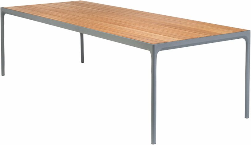 Table rectangulaire 210x90 cm en bambou et cadre gris FOUR - Houe - The Cool Republic