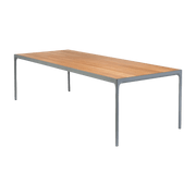Table rectangulaire 210x90 cm en bambou et cadre gris FOUR - Houe - The Cool Republic