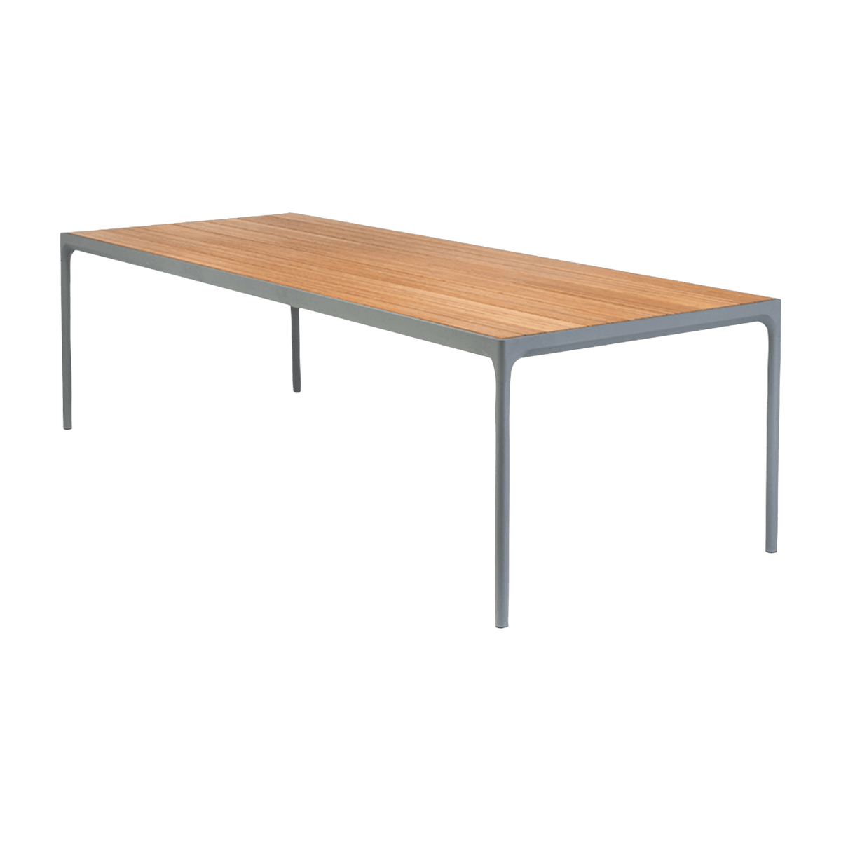 Table rectangulaire 210x90 cm en bambou et cadre gris FOUR - Houe - The Cool Republic
