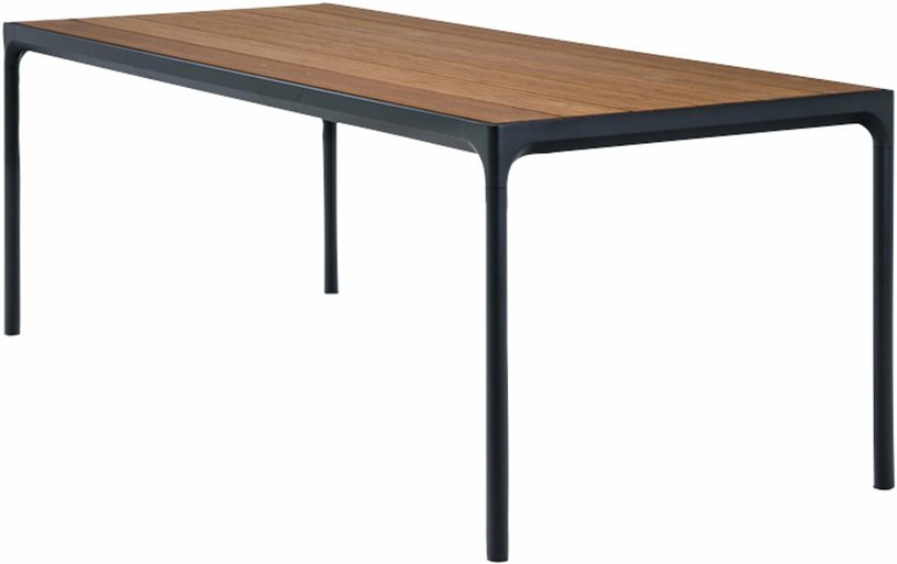 Table rectangulaire 210x90 cm en bambou et cadre noir FOUR - Houe - The Cool Republic