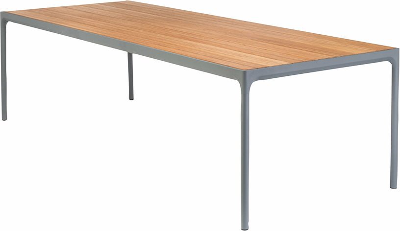 Table rectangulaire 270x90 cm en bambou et cadre gris FOUR - Houe - The Cool Republic