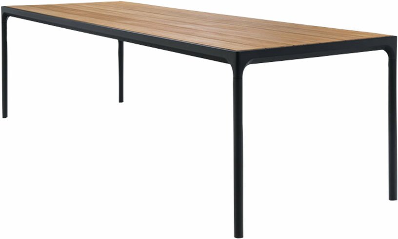 Table rectangulaire 270x90 cm en bambou et cadre noir FOUR - Houe - The Cool Republic