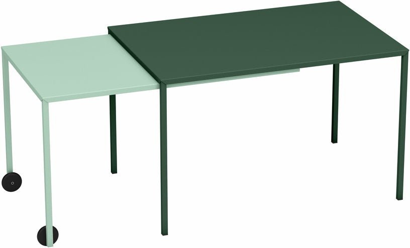 Table rectangulaire coulissante olive et vert d'eau Rafale - Matière Grise - The Cool Republic
