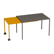 Table rectangulaire coulissante taupe et safran Rafale - Matière Grise - The Cool Republic