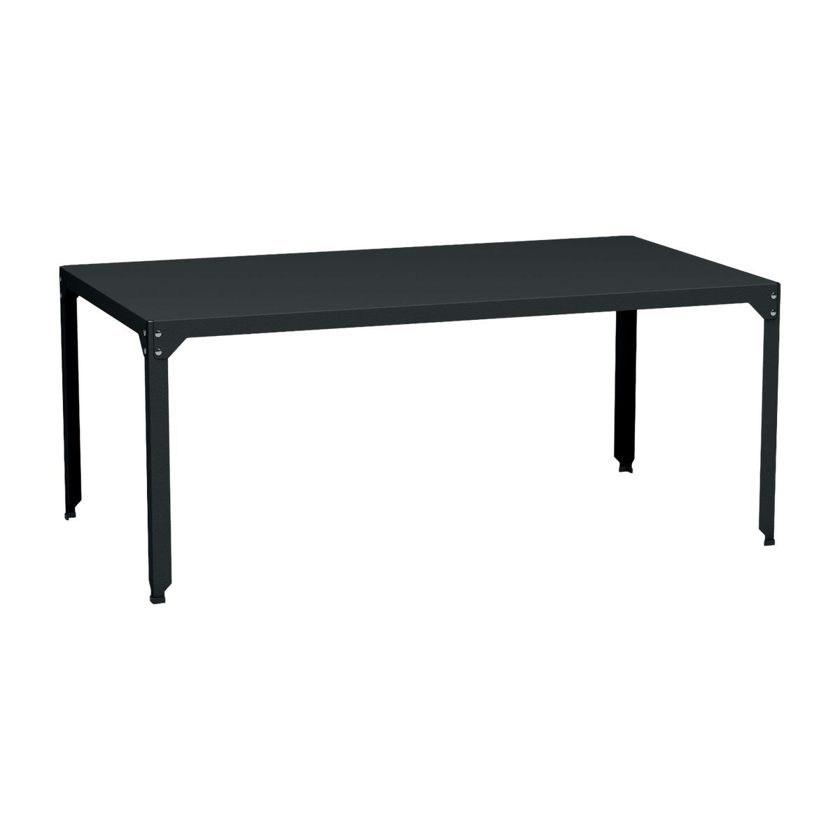 Table rectangulaire en acier mat anthracite 100 cm Hegoa - Matière Grise - The Cool Republic