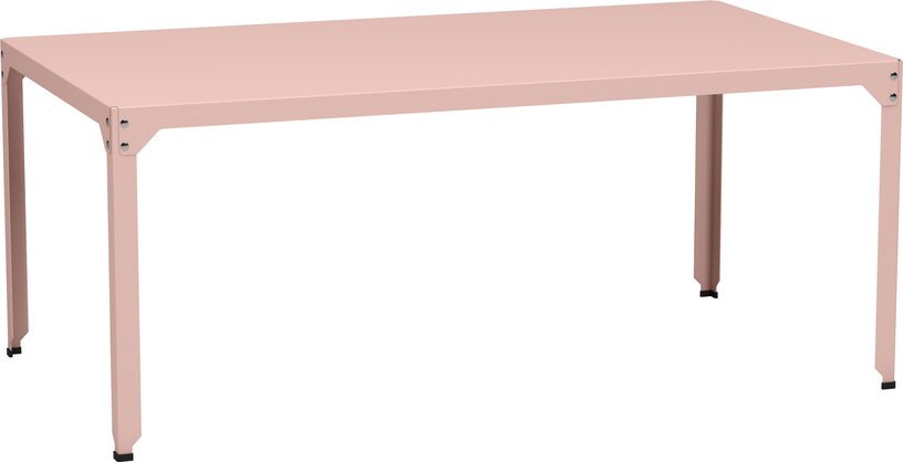 Table rectangulaire en acier mat baby pink 100 cm Hegoa - Matière Grise - The Cool Republic