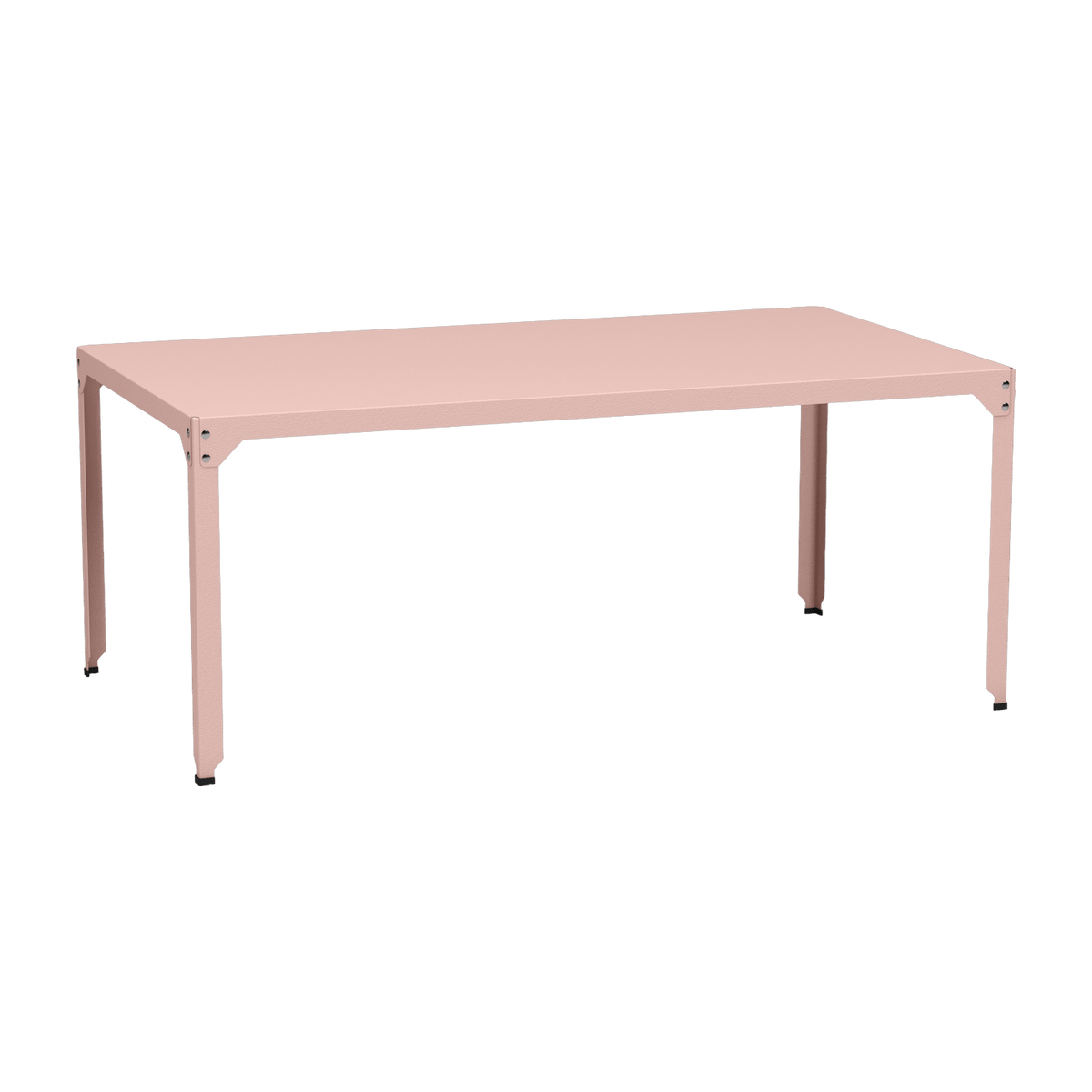 Table rectangulaire en acier mat baby pink 100 cm Hegoa - Matière Grise - The Cool Republic