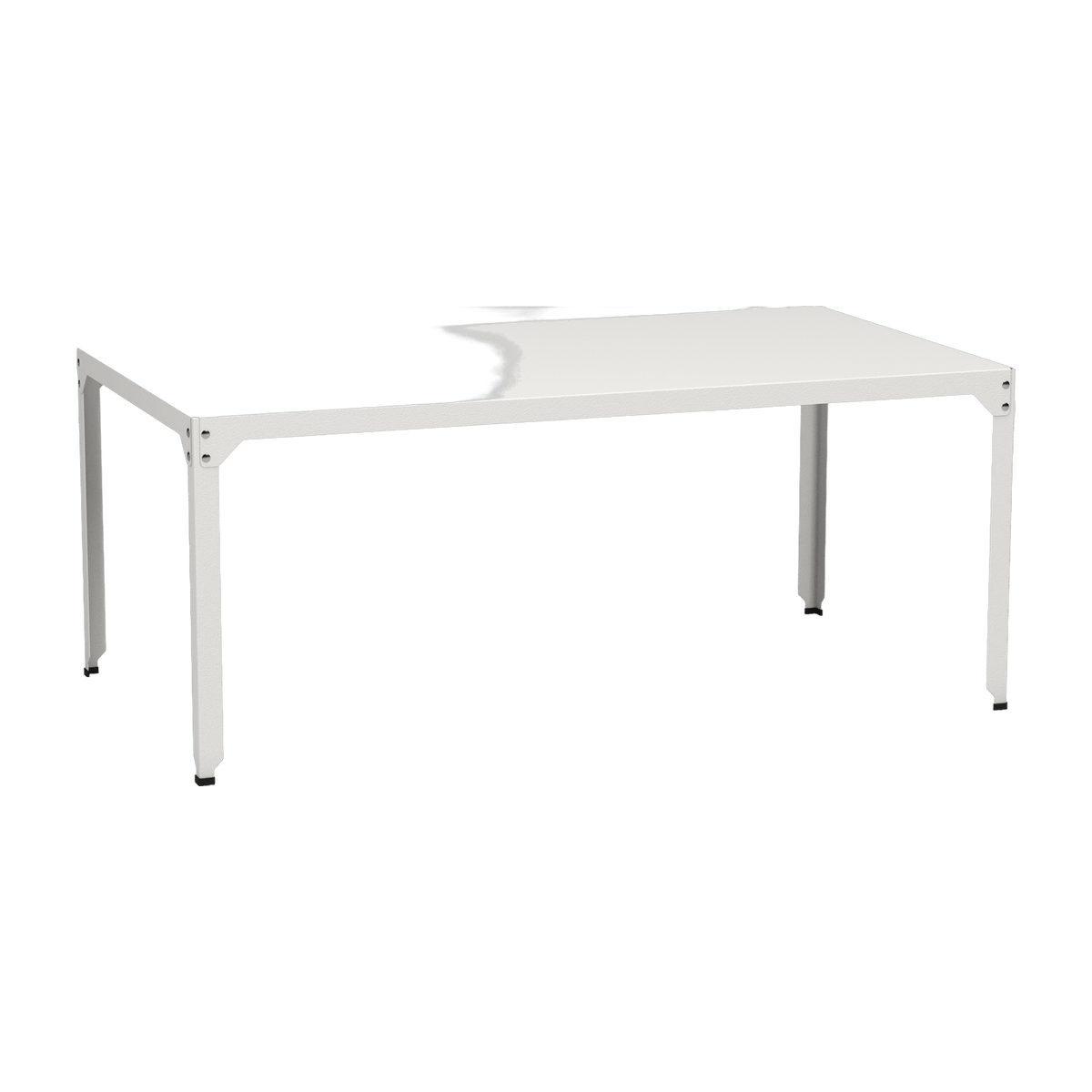 Table rectangulaire en acier mat blanche 100 cm Hegoa - Matière Grise - The Cool Republic