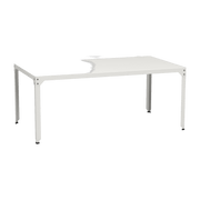 Table rectangulaire en acier mat blanche 100 cm Hegoa - Matière Grise - The Cool Republic