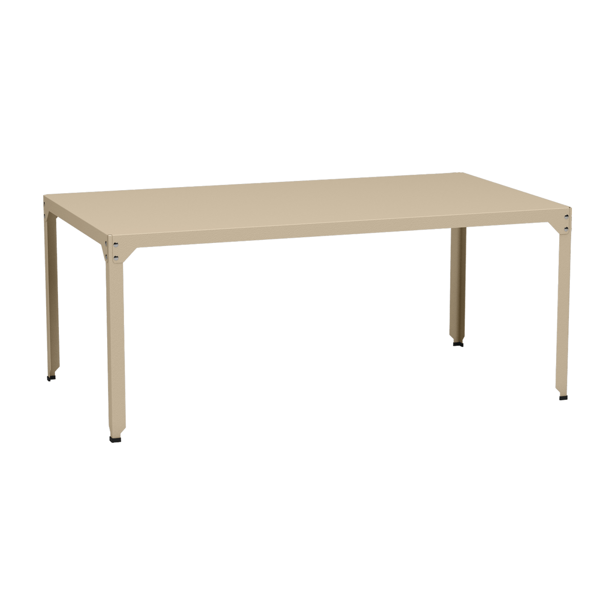 Table rectangulaire en acier mat crème 100 cm Hegoa - Matière Grise - The Cool Republic