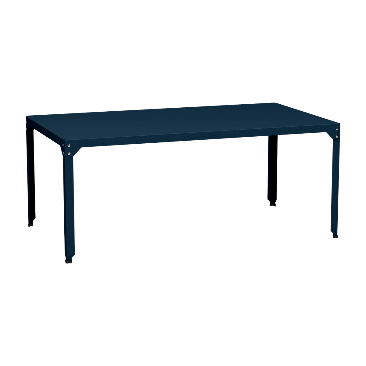 Table rectangulaire en acier mat denim 100 cm Hegoa - Matière Grise - The Cool Republic