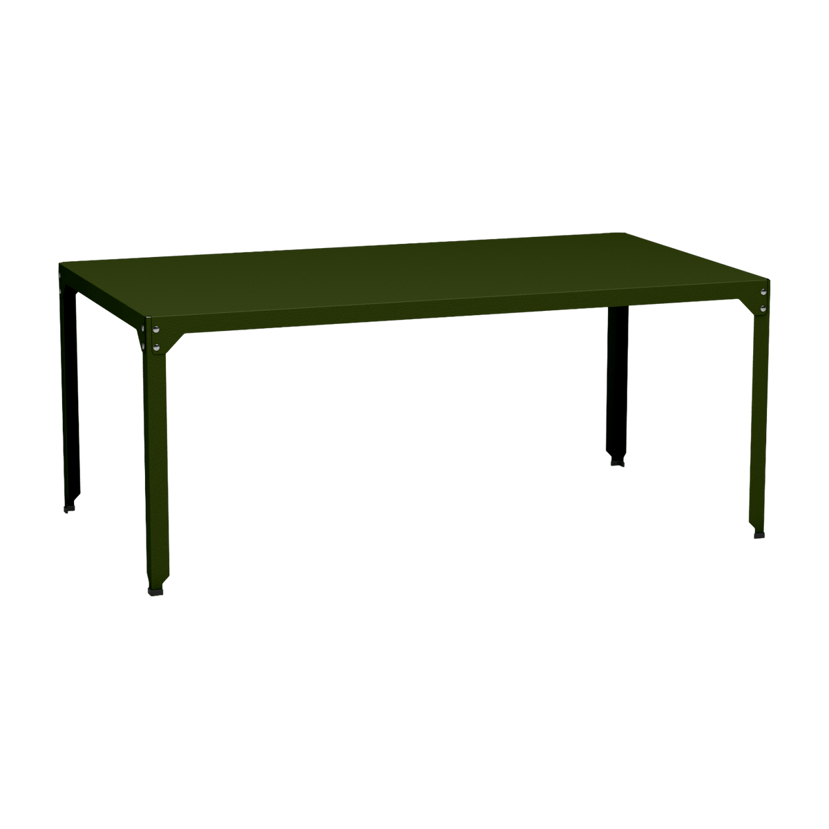 Table rectangulaire en acier mat kaki 100 cm Hegoa - Matière Grise - The Cool Republic