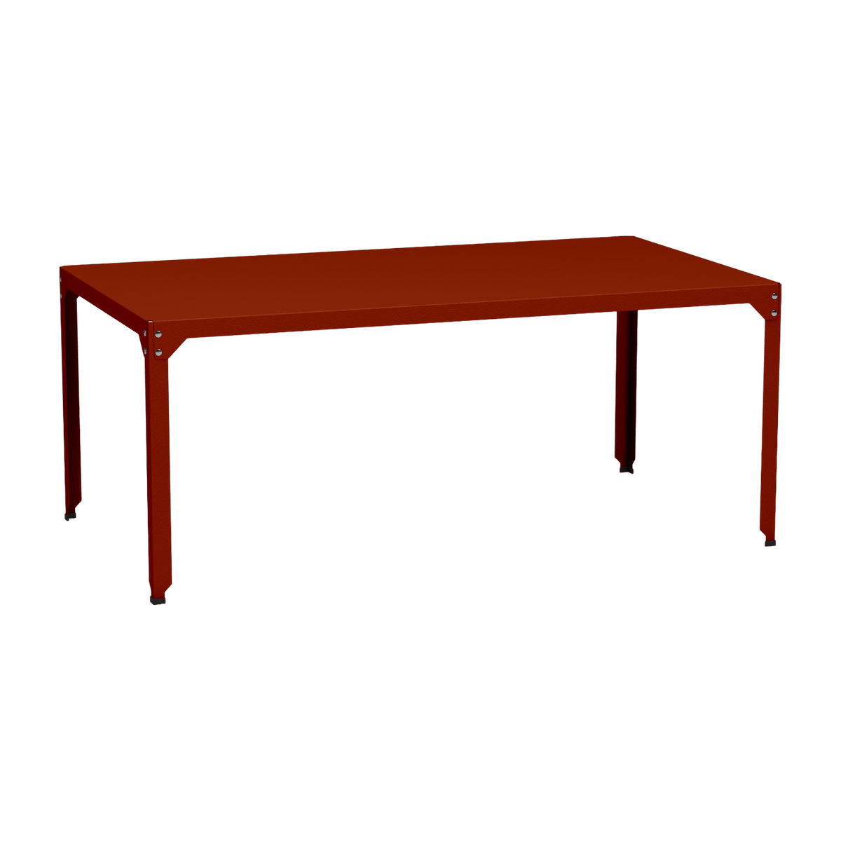 Table rectangulaire en acier mat terracotta 100 cm Hegoa - Matière Grise - The Cool Republic