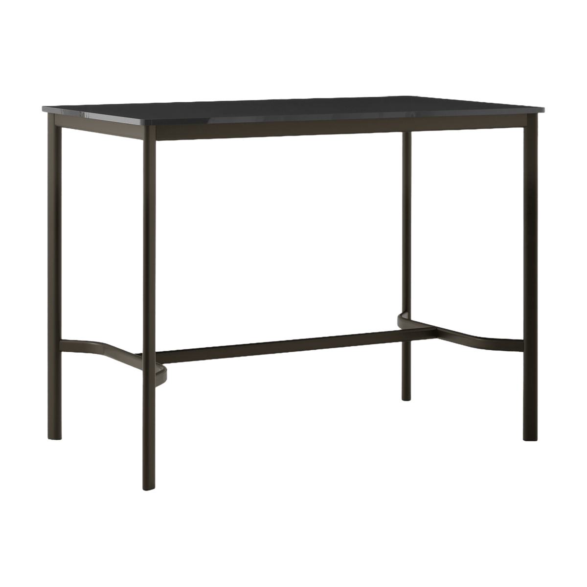 Table rectangulaire haute en acier noire et piètement bronze 140 x 80 x 105 cm Drip HW114 - &tradition - The Cool Republic